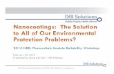 Nanocoatings:The Solution of Our Environmental ProtectionProblems? · 2019-05-29 · Benefits (especially compared to Parylene) o Theseare truly nanocoatings o MinimumParylene thicknesstends