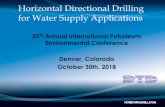 Horizontal Directional Drilling for Water Supply Applications â€¢ Horizontal Directional Drilling (HDD)