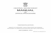 CENTRAL SECRETARIAT MANUAL - DAR&PGdarpg.gov.in/sites/default/files/CSMOP-13.pdf · Thirteenth Edition of the Central Secretariat Manual of Office Procedure (CSMOP). It is a comprehensive