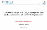 Optimal design of a CO2 absorption unit and assessment of … · 2015-01-25 · 14th December 2011 Optimal design of a CO 2 absorption unit and assessment of solvent degradation Mid-term