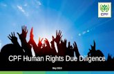 CPF Human Rights Due Diligence...Human Rights Risk Assessment As part of the human rights due diligence, in 2019 CPF has performed a human rights risk assessment In order to identify