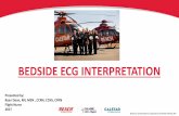BEDSIDE ECG INTERPRETATION · BEDSIDE ECG INTERPRETATION Presented by: Ryan Dean ... interpret a rhythm strip •Sinus and atrial dysrhythmias •Junctional and ventricular dysrhythmias