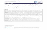 METHODOLOGY Open Access Using qualitative comparative ...Using qualitative comparative analysis (QCA) in systematic reviews of complex interventions: a worked example ... relates to
