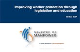 Improving worker protection through legislation …...© 2013 Government of Singapore 2 Protect, educate and assist FWs Legislation to protect FW wellbeing and employment rights Education