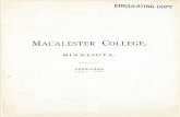MACALESTER COLLEGE, · Ebpisms i k f 11)1)1 US, ex e ux. Macalester College opened Wednesday, Sept. 16, 1885, under Pres-byterian control. It aims to secure thorough education in