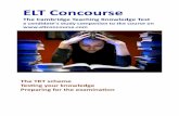 ELT Concourse TKT study companion The ELT Concourse training course for TKT gives you plenty of practice.