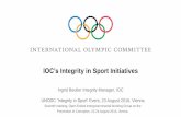 IOC’s Integrity in Sport Initiatives...IOC’s Integrity in Sport Initiatives Ingrid Beutler Integrity Manager, IOC UNODC ‘Integrity in Sport’ Event, 23 August 2016, Vienna Seventh