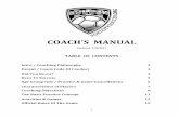 COACH’S''MANUAL' · Port City Soccer’s coaching philosophy and curriculums are designed by our professional coaching staff for all age groups. Coaches are provided a manual and