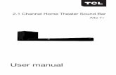 2.1 Channel Home Theater Sound Bar · 2.1 Channel Home Theater Sound Bar Alto 7+ User manual. Product Registration Please register your purchase on-line at or . It will make it easier