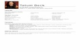 Tatum Beck - otterbein.edu€¦ · Thoroughly Modern Millie Ruth/Mathilde/Ensemble Thom Christopher Warren Adding Machine: A Musical Ensemble Lenny Leibowitz Sweeney Todd* Mrs. Lovett