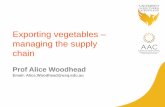 Exporting vegetables managing the supply chain · Prof Alice Woodhead Email: Alice.Woodhead@usq.edu.au. Agricultural value chains @ USQ Enabling innovative solutions for value added