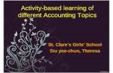 Activity-based learning of different Accounting Topics · 2012-11-26 · Activity-based learning of different Accounting Topics St. Clare’s Girls’ School Siu yee-chun, Theresa.