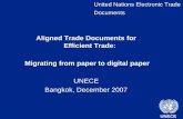 Aligned Trade Documents for Efficient Trade: Migrating ...€¦ · documents Trade processes and practice are based on paper documents To electronic documents: Needthe equivalentof
