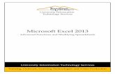 Microsoft Excel 2013 - Kennesaw State University · Microsoft Excel 2013 Advanced Functions and Modifying Spreadsheets. Training, Outreach, Learning Technologies and Video Production