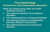 Psychopathology - UNCW Faculty and Staff Web …people.uncw.edu/noeln/Class material (347...Psychopathology Somatoform and Dissociative Disorders What you should know when you finish