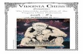 VIRGINIA CHESSvachess.org/news/2018-3.pdfThe Virginia Chess Federation (VCF) is a non-profit organization for the use of its members. Dues for regular adult membership are $15/yr.