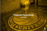 Financials Focus Group · Financials Updates: Cloud ERP. Information Sessions • Pre-planning workshops complete • Oracle Demo complete April 2 • Workday Demo complete April