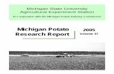 Michigan Potato Research Report · blight and early die), insect (Colorado potato beetle) resistance, chipping (out-of-the-field, storage, and extended cold storage) and cooking quality,
