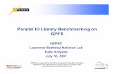 Parallel IO Library Benchmarking on GPFS · MPI-IO/GPFS File Hints •MPI-IO allows the user to pass file hints to optimize performance •IBM has taken this a step farther by implementing