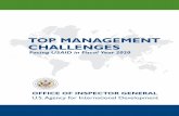 TOP MANAGEMENT CHALLENGES · 2019-11-20 · TOP MANAGEMENT CHAENGES FISCA EAR 2020 3 Chapter 1. Managing Risks Inherent to Providing Humanitarian and Stabilization Assistance Identifying