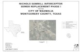 NICHOLS SAWMILL INTERCEPTOR SEWER REPLACEMENT PHASE I · 2019-12-04 · nichols sawmill interceptor sewer replacement phase i for the city of magnolia montgomery county, texas sheet