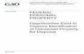 GAO-18-257, FEDERAL PERSONAL PROPERTY: Opportunities Exist ... · property that could be used elsewhere,and efforts to maximize federal personal property use and minimize unnecessary