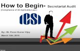 HowtoBegin- Secretarial Audit · Act State Wise Laws Punjab Shops and Commercial Establishments Act, 1958 Punjab Labour Welfare Fund Act, 1965. Global ... (Exemption from furnishing