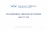 ACADEMIC REGULATIONS 2017-18 · Academic Regulations 2017-18 Definitions 1 Academic Regulations 2017-18 Table of Contents ... Progression to the second developmental year for part-time