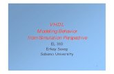 University from Simulation Perspective Modeling Behaviorpeople.sabanciuniv.edu/erkays/el310/Behavior_Sim_06.pdf• VHDL models using process constructs are usually referred to as behavioral