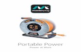 Portable PowerHEAVY DUTY CORD REEL GENERAL USE CORD REEL Designed and engineered for longevity, this heavy duty metal reel provides an ideal portable power