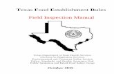 Texas Food E Rules Field Inspection Manual...Public Sanitation and Retail Food Safety Group Field Inspection Manual ii Texas Food Establishment Rules 25 TAC 228 Texas Department of