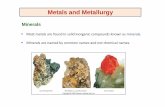 Metals and Metallurgy - University of KwaZulu-Natalcheminnerweb.ukzn.ac.za/Files/Transition metal process.pdf · Metals and Metallurgy Minerals Most metals are foundin solid inorganic