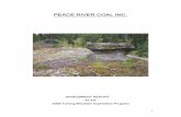 PEACE RIVER COAL INC. - British Columbia · mapping done by the Geological Survey of Canada. Other than these activities, Peace River Coal’s program was the first look at coal resources