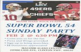 MIAMI HARD ROCK STADIUM SUPER BOWL 54 SUNDAY PARTY … · MIAMI HARD ROCK STADIUM SUPER BOWL 54 SUNDAY PARTY FEB 2 @ 630 PM ' Come join us for the fun Pizza and Wings provided ' Sign-up