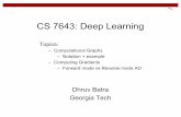 CS 7643: Deep Learning - Georgia Institute of …...CS 7643: Deep Learning Dhruv Batra Georgia Tech Topics: –Computational Graphs –Notation + example –Computing Gradients –Forward