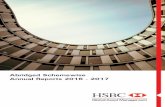 Abridged Schemewise Annual Reports 2016 - 2017 · The Trustees of HSBC Mutual Fund (“Fund”) present the Fifteenth Annual Report and the audited abridged ﬁ nancial statements