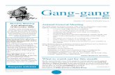 Gang-gang November 2008 - Canberracanberrabirds.org.au/wp-content/uploads/2012/07/... · 2 Gang-gang November 2008 Australia. Its naturally fragmented habitat is being degraded over