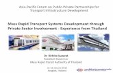 Mass Rapid Transport Systems Development through Private ... · 1992 : Bangkok Transit System (BTS Sky Train) project granted by BMA, First Stage MRT concession contract signed with