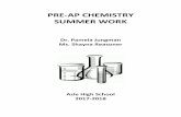Dr. Pamela Jungman Ms. Shayna Reasoner...Dr. Pamela Jungman Ms. Shayna Reasoner PRE-AP CHEMISTRY COURSE DESCRIPTION Chemistry is a very lab-oriented, inquiry-based science. We will