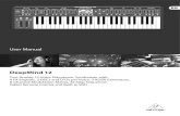 User Manual - MUSIC Tri · 4 DeepMind 12 User Manual About the DeepMind 12 The DeepMind 12 is a True Analog 12-Voice Polyphonic Synthesizer with TC ELECTRONIC / KLARK TEKNIK FX and