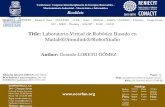 Title: Laboratorio Virtual de Robótica Basado en Matlab ......RobotStudio (ABB) ARTE (Universidad Miguel Hernández) DESCRIPCIÓN GENERAL DE LA PLATAFORMA. Descripción de la plataforma