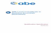 ABE Level 3 Certificate in Business Essentials (603/1603/2) Cert... · 2020-01-17 · ABE Level 3 Certificate in Business Essentials is worth 24 credits and builds the foundation