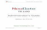 PartII NeoGate TE100 Administrator Guide enkauppa.webhill.fi/attachments/products/14108/... · NeoGate TE100 Administrator Guide Page 1 TE100 Administrator's Guide Version 16.17.0.32