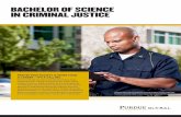 BACHELOR OF SCIENCE IN CRIMINAL JUSTICE · • Criminal justice technologies • Ethics, criminal law, and criminal procedures • Supervisory and management practices in criminal
