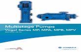 Multistage Pumps...Design features MPB: m Vertical close coupled design m Standard motor according to IEC, design V 1, up to 90kW m Non flexible coupling between pump and motor m All