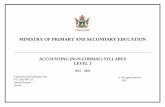 MINISTRY OF PRIMARY AND SECONDARY …...ZIMBABWE MINISTRY OF PRIMARY AND SECONDARY EDUCATION ACCOUNTING (NON-FORMAL) SYLLABUS LEVEL 3 2015 – 2022 Curriculum Development Unit P.O.