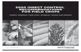 2020 INSECT CONTROL RECOMMENDATIONS FOR FIELD CROPS · Insect populations vary from year to year and field to field during the growing season. All fields should be monitored for both