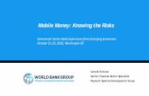Mobile Money: Knowing the Riskspubdocs.worldbank.org/en/192481572546444165/Day-3-Gynedi... · Mobile Money: Knowing the Risks Gynedi Srinivas Senior Financial Sector Specialist. Payment