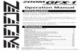 Operation Manual - Zoom · Operation Manual Thank you for selecting the ZOOM GFX-1 (hereafter simply called the "GFX-1"). Please take the time to read this manual carefully so as