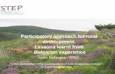 Participatory approach for rural development. Lessons ...ecoaction.org.ua/wp-content/uploads/2017/09/Bulgaria.-STEP... · Participatory approach for rural development. Lessons learnt